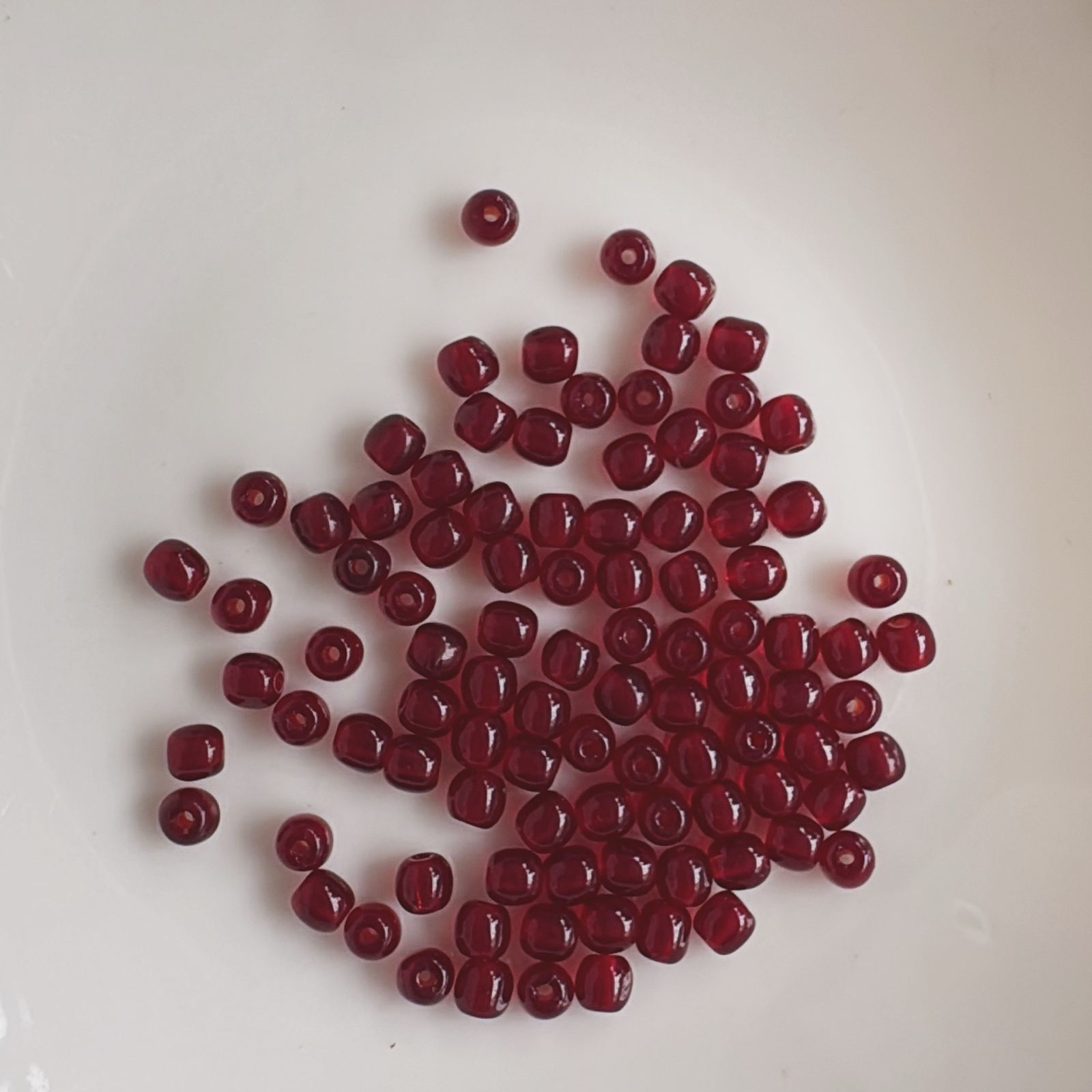 不再补货◆ 库存尾货 3mm 100颗 玻璃 捷克珠 石榴石 红色
