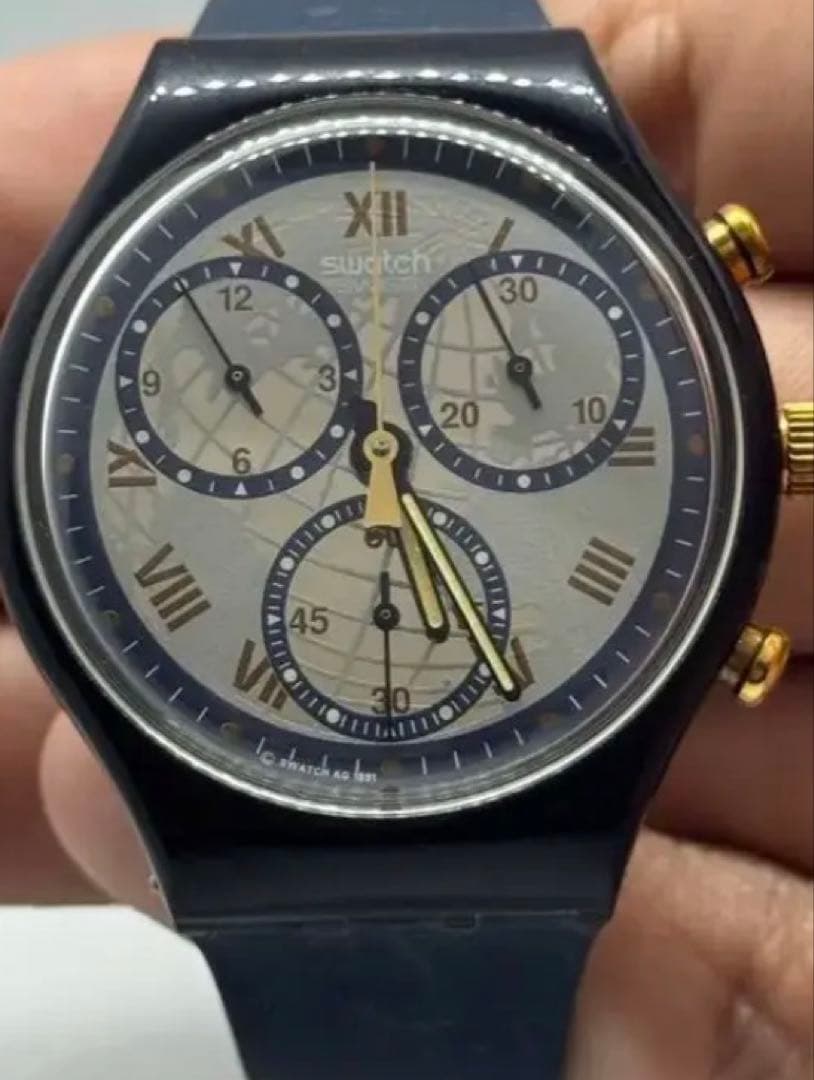 Swatch Chronograph Men's Watch Navy