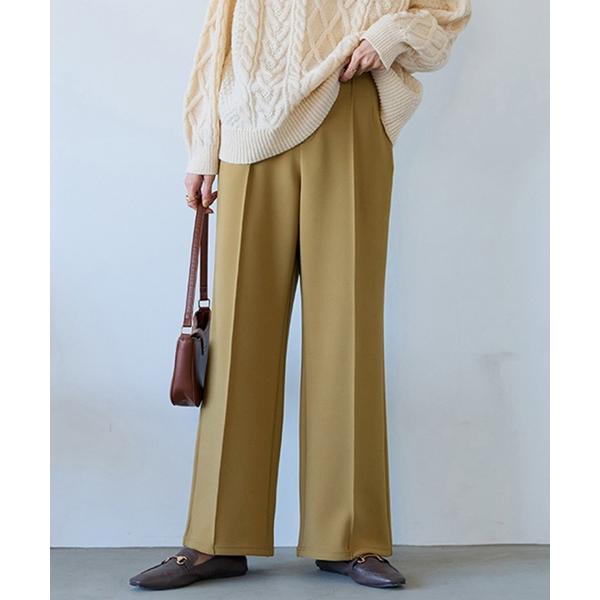 Wide-leg pants, silky jersey wide-leg pants, 63-length, women's