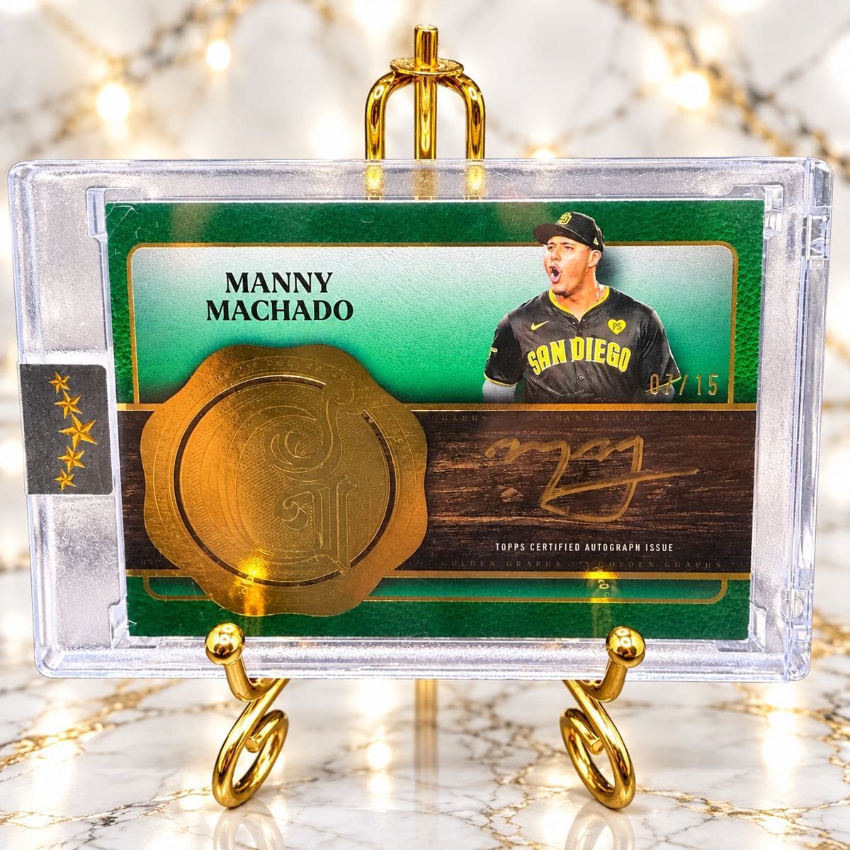 【限定15张】曼尼 · 马查德Topps Five Star亲笔签名卡自动金色墨水