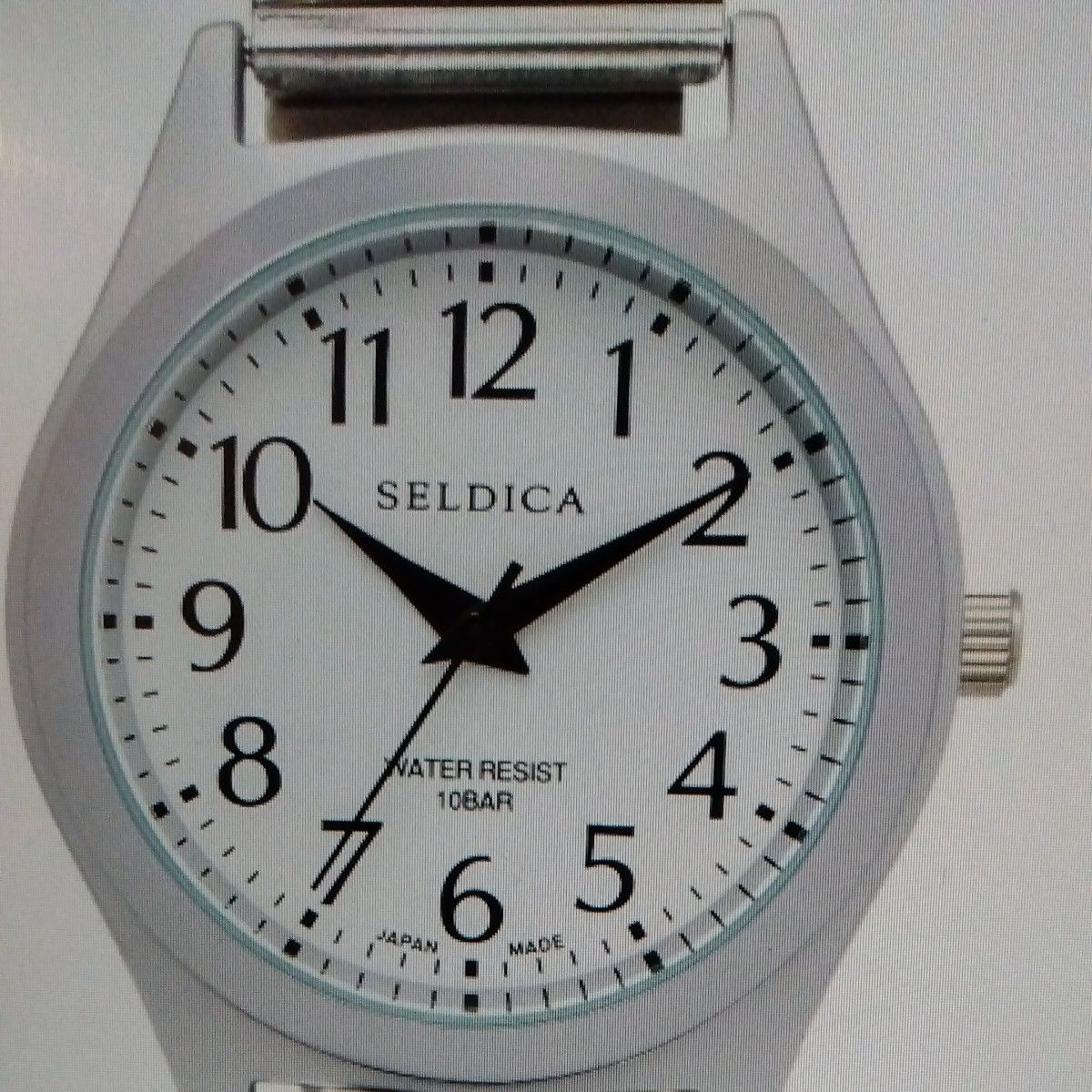 SELDICA Analog Quartz Wristwatch, 10BAR, White Dial