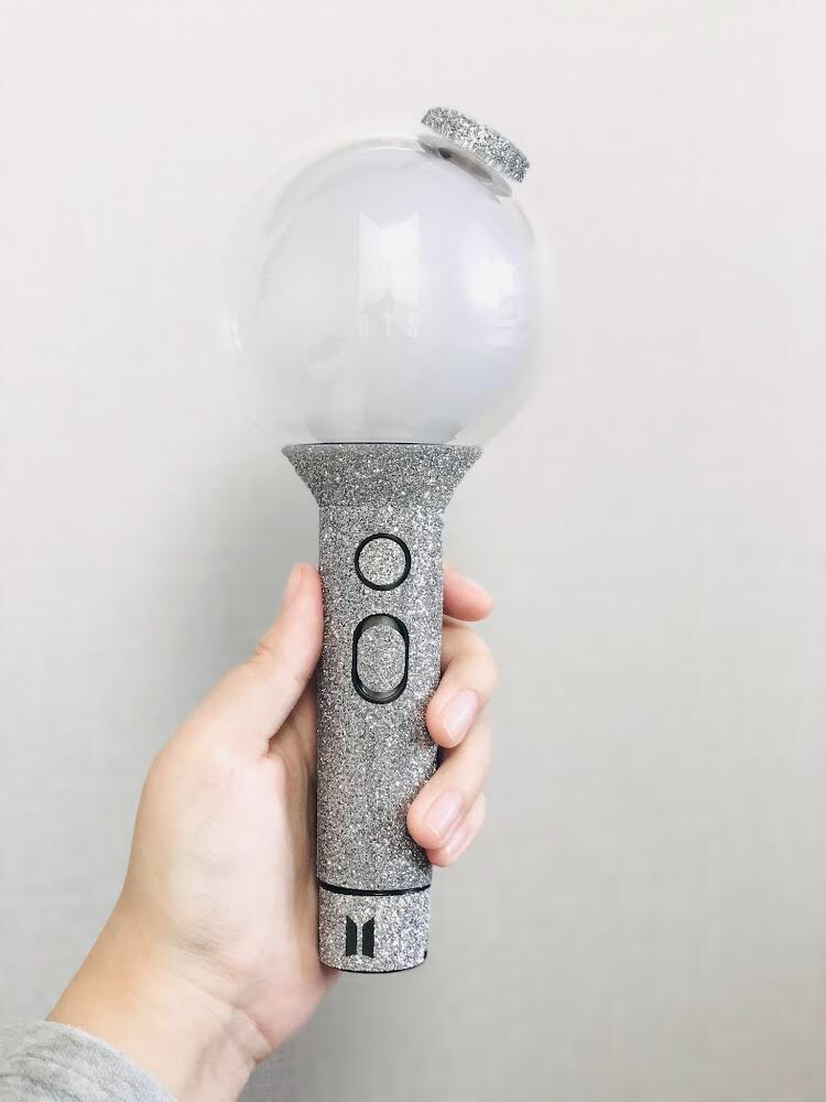 BTS 粉丝团炸弹 亮片闪光贴纸 笔灯 闪光贴纸 亮片闪光 银色 色彩 紫色 海洋 防弹少年团 韩国 黄油