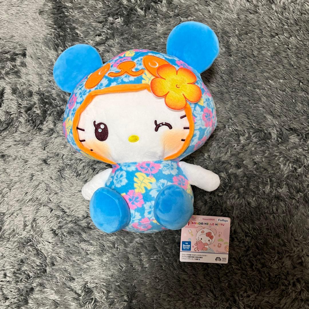 凯蒂猫 蓝色 花纹 南国 阿罗哈 毛绒玩具 三丽鸥