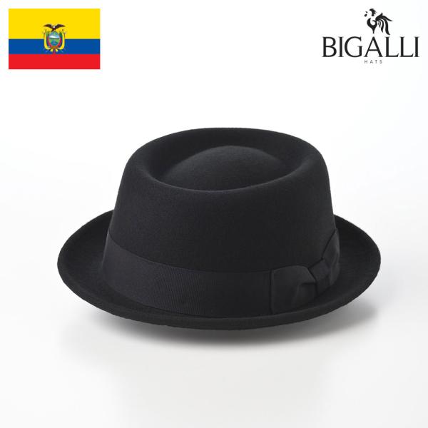 BIGALLI Pork Pie Hat 羊毛毡 男女通用 帽子 秋冬 大码 品牌 休闲 PLATITO(普拉蒂托) 黑色