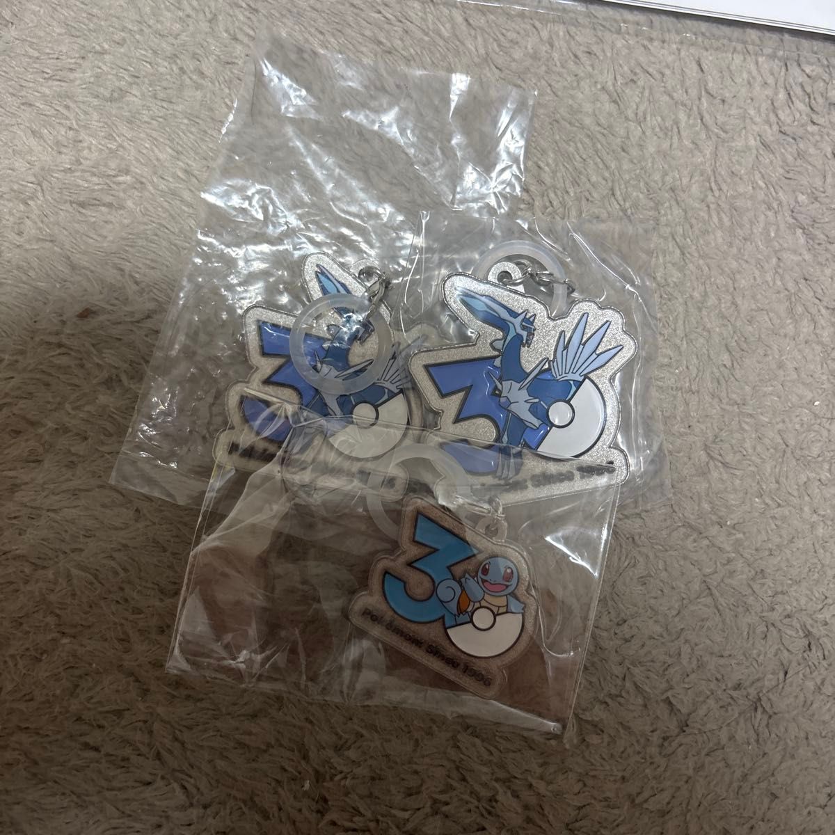宝可梦30周年金属挂饰吉祥物帝牙卢卡杰尼龟3件套