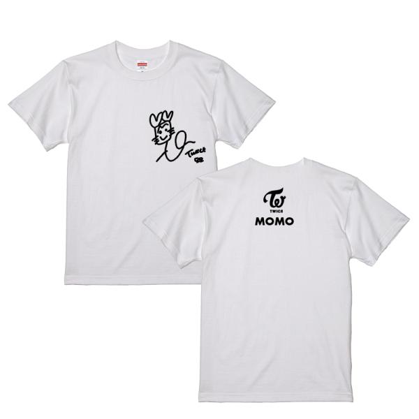 モモ トゥワイス TWICE サイン入り ロゴ入り ホワイト 白Tシャツ T-シャツ ts0217-21