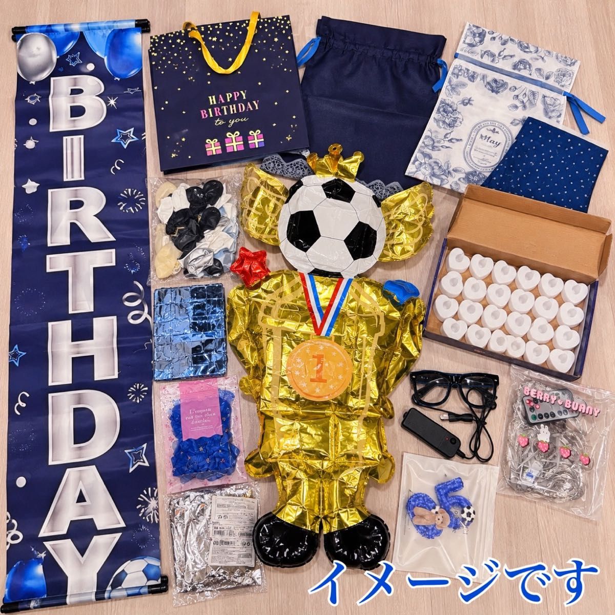Birthday Decoration Set – Soccer Theme, Balloons, Banners, for Anniversaries and Parties