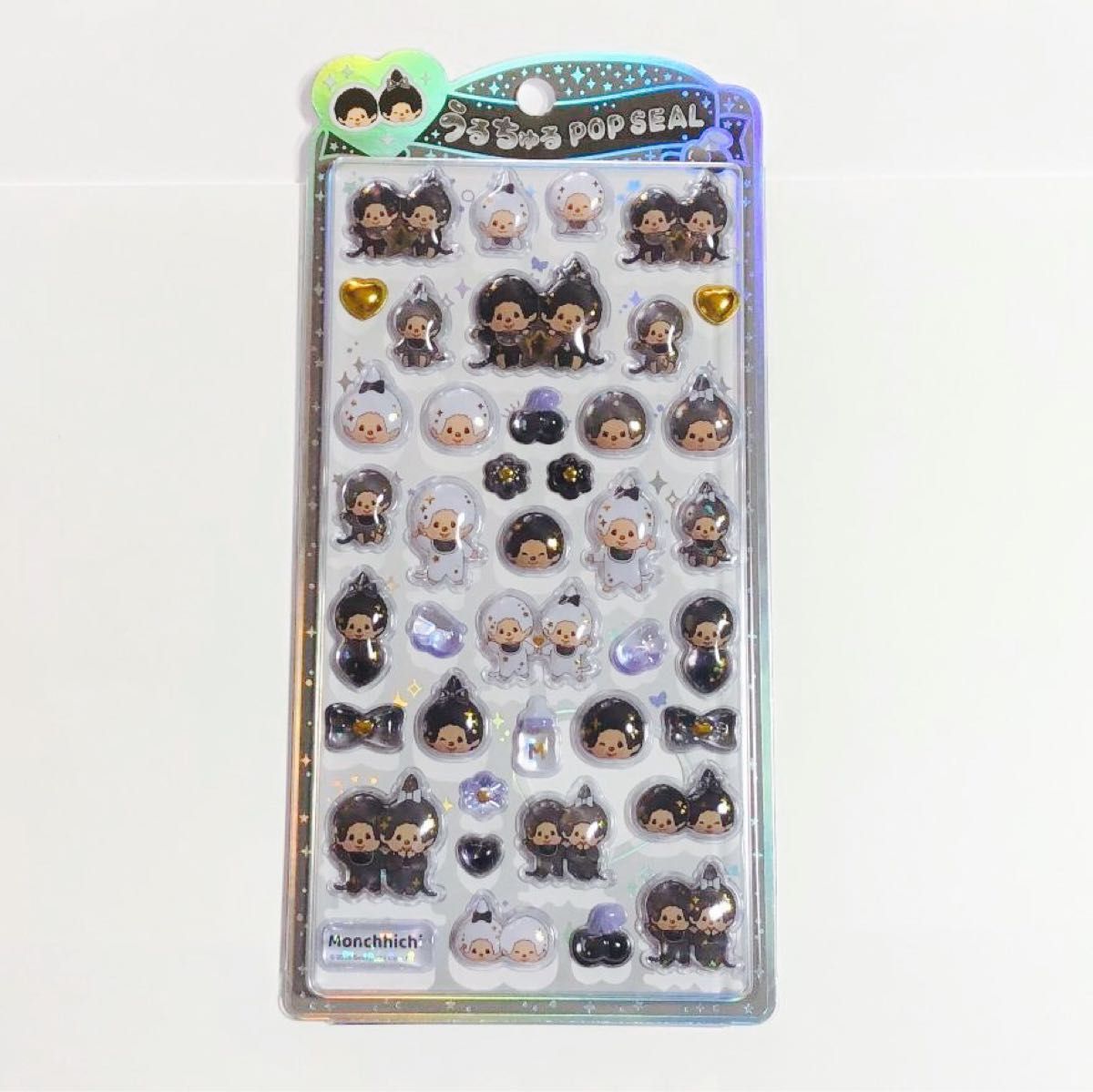 モンチッチ モノトーン うるちゅるポップシール 正規品 新品未開封  ブラック モノクロ 白黒 もんちっち うるちゅる