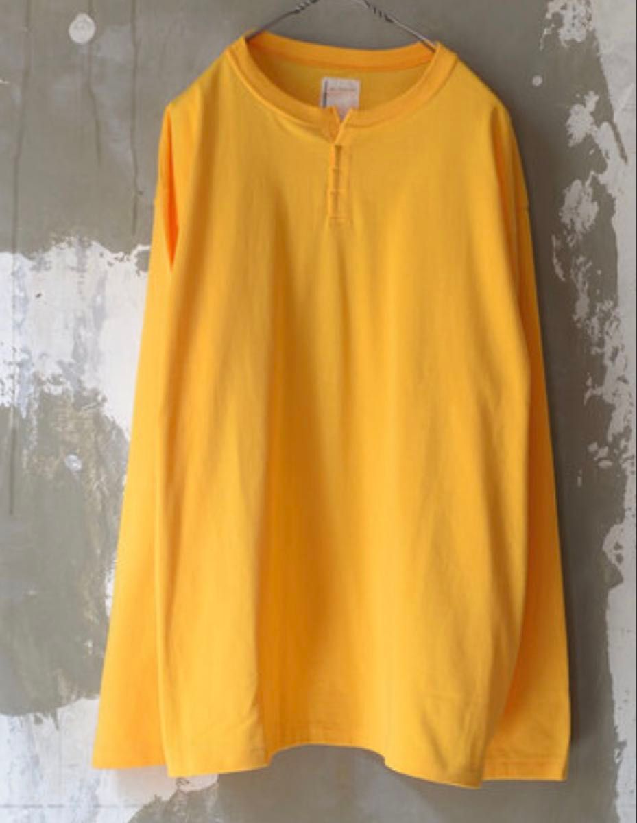 BLACKBIRD fake henryneck cutsewn yellow ron T henry neck长袖分层黄色
