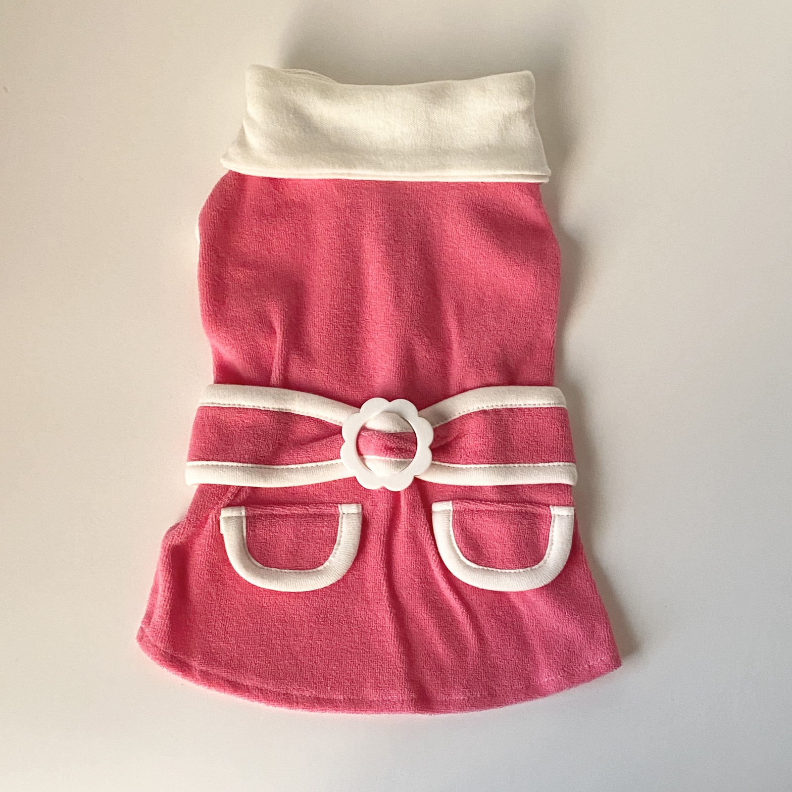 【minne限定】送礼佳品❤️狗狗服饰❤️花朵扣饰可爱犬裙·棉圈绒·条纹连衣裙·五色可选·特卖