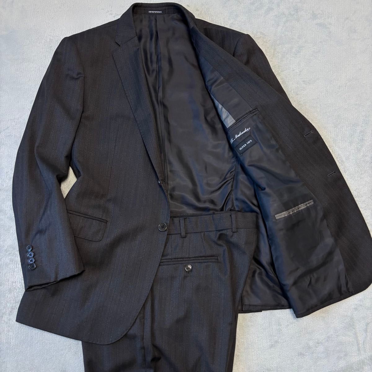 品相极佳 XXXL 恩宝利奥·阿玛尼 超级130 54码 EMPORIO ARMANI 套装西装 2B M版型