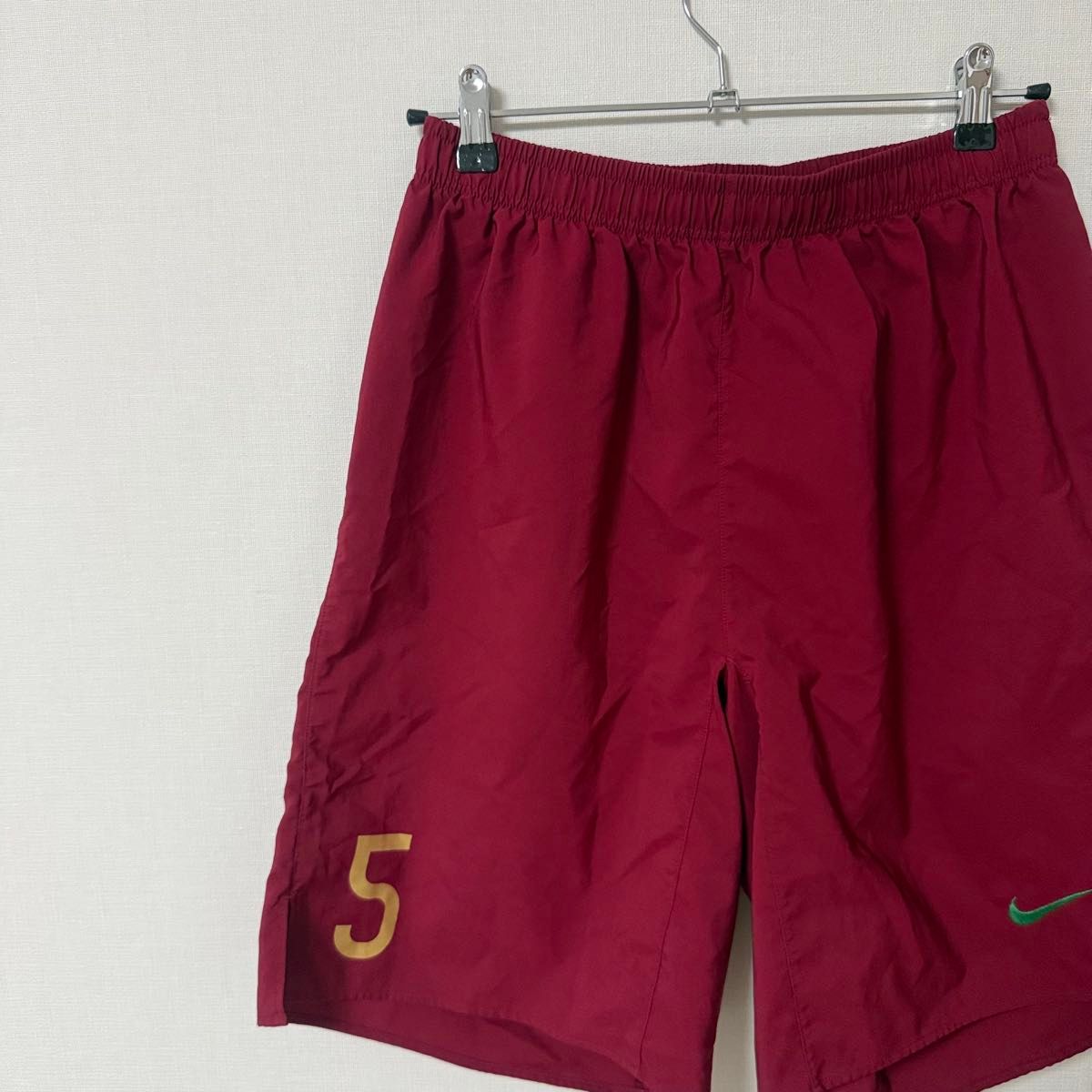 NIKE ナイキ ハーフパンツ XL ボルドー ワインレッド 刺繍ロゴ サッカー 古着 サッカーパンツ