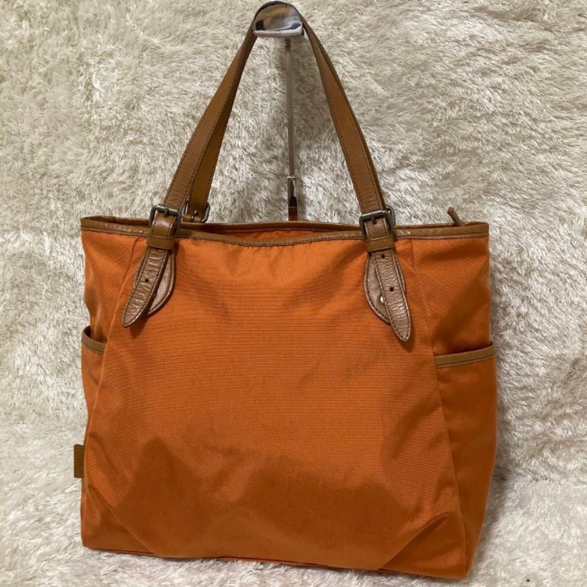 極美品 マーガレットハウエルアイデア オレンジ トートバッグ レザー