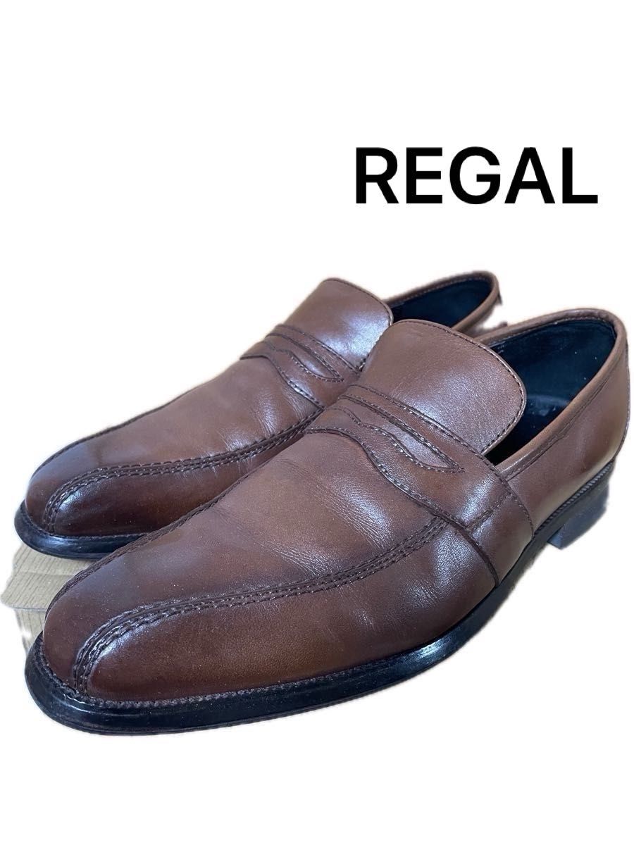 REGAL 瑞格尔 男士乐福鞋 商务皮鞋 棕色 尺码24 1/2