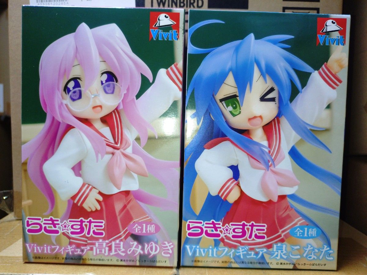 Lucky Star Vivit Figure Konata Izumi Miyuki Takara 2-Piece Set