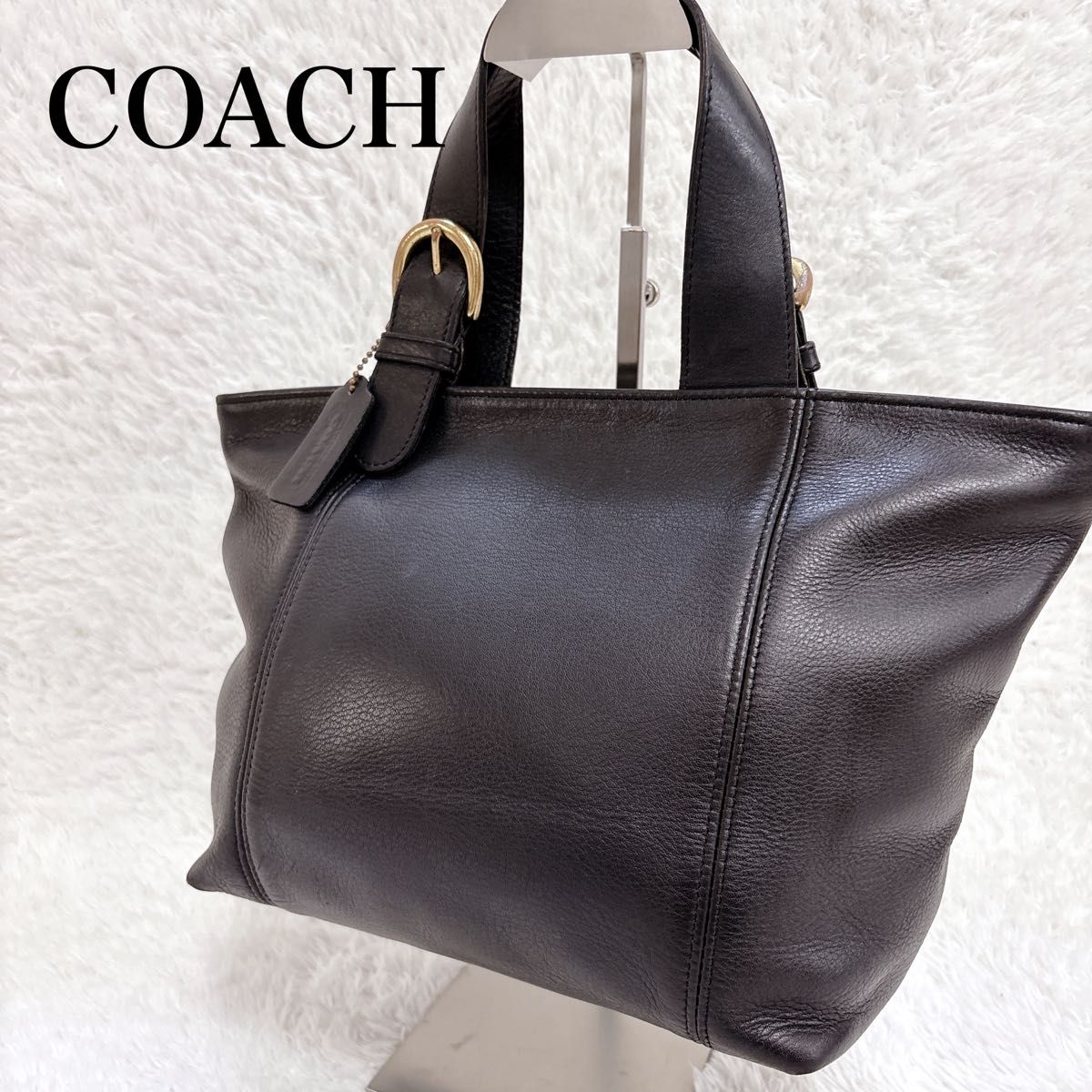 COACH老教练托包手提包皮革美品真皮黑色Vintage包