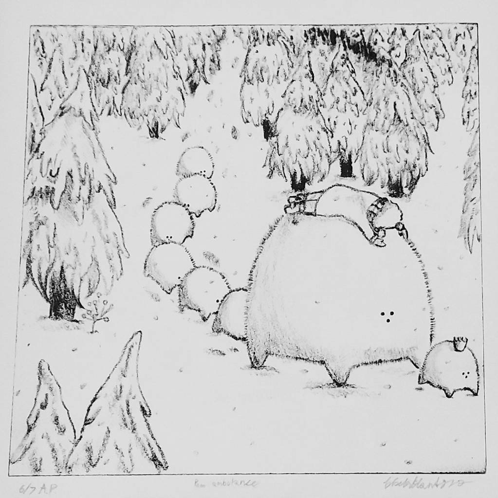 Pom救护车（救急车波姆）❄︎版画