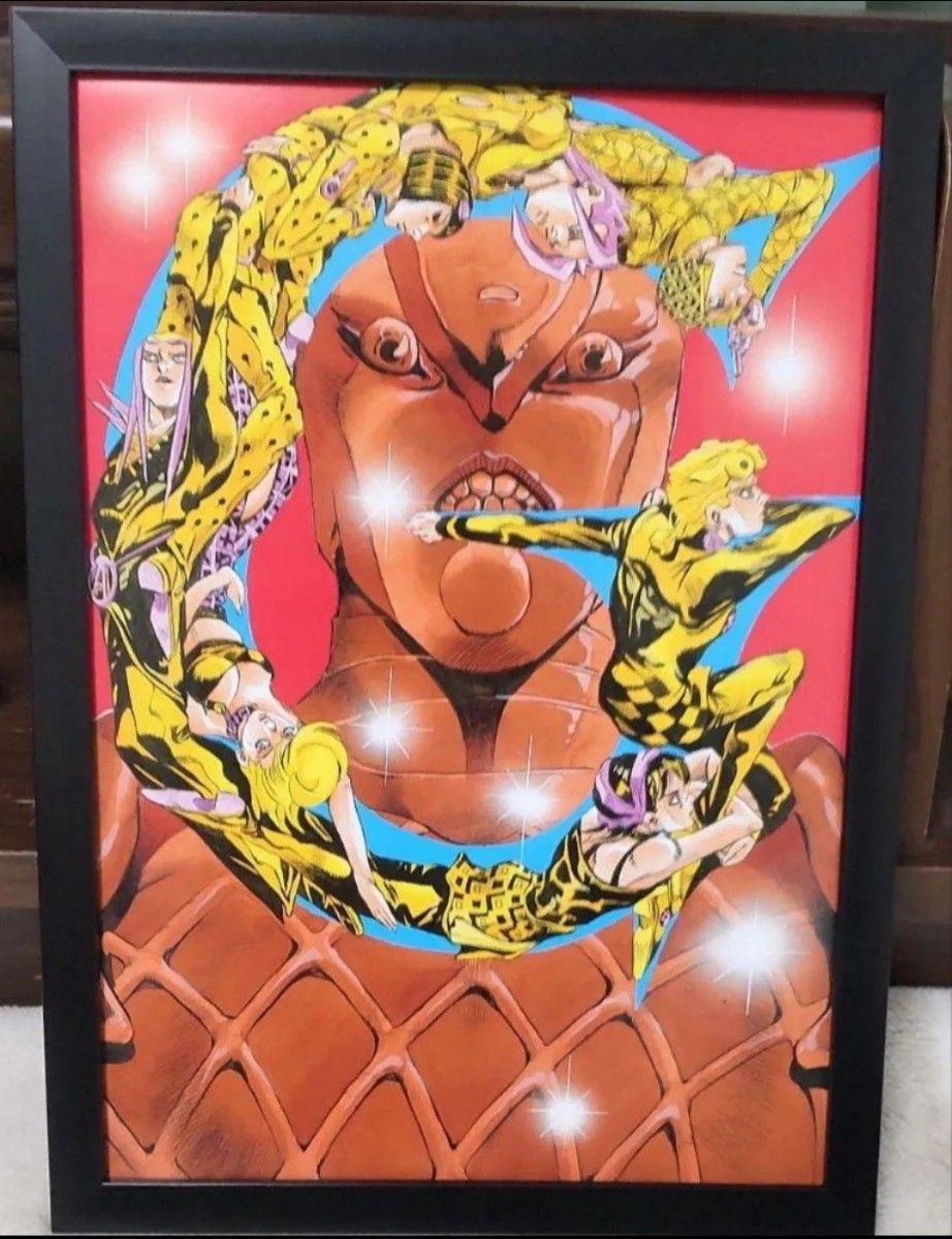 【512B】 《JOJO的奇妙冒险》第五部 黄金之风 乔鲁诺·布加拉提 · 金·克里姆森【A4·双面海报·附画框1个】