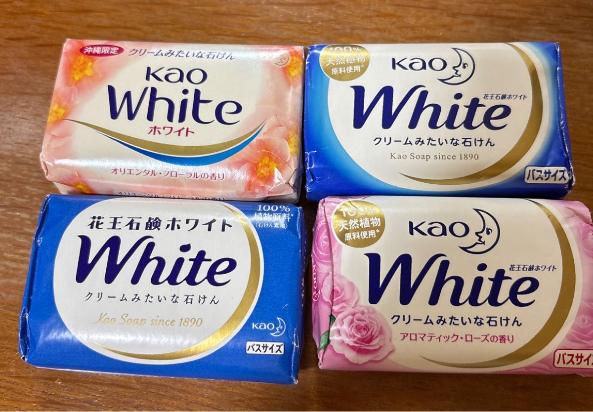 花王香皂 白色。含冲绳限定款,共4块沐浴用规格套装。东方花香、果香花香。仅剩最后4块。海运