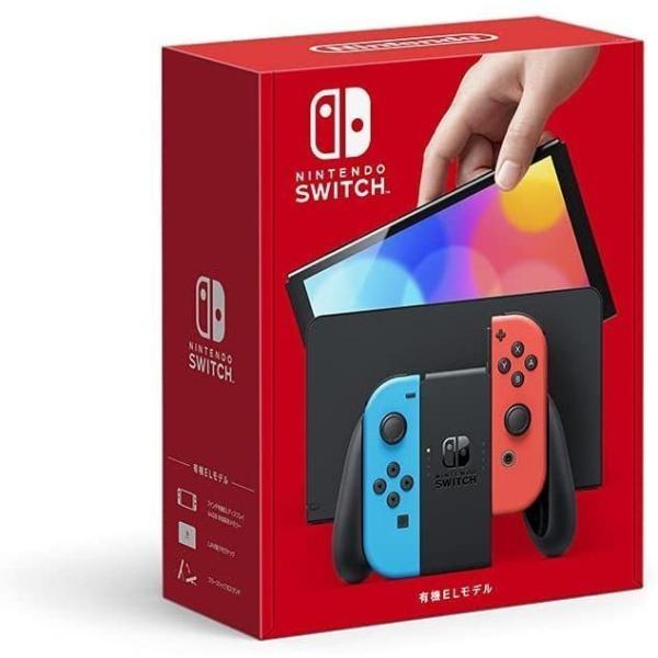 【瑕疵品】任天堂 Nintendo Switch 主机 (有机 EL 模型) Joy-Con(L)霓虹蓝/(R)霓虹红 【可礼品包装】 R-LOGI
