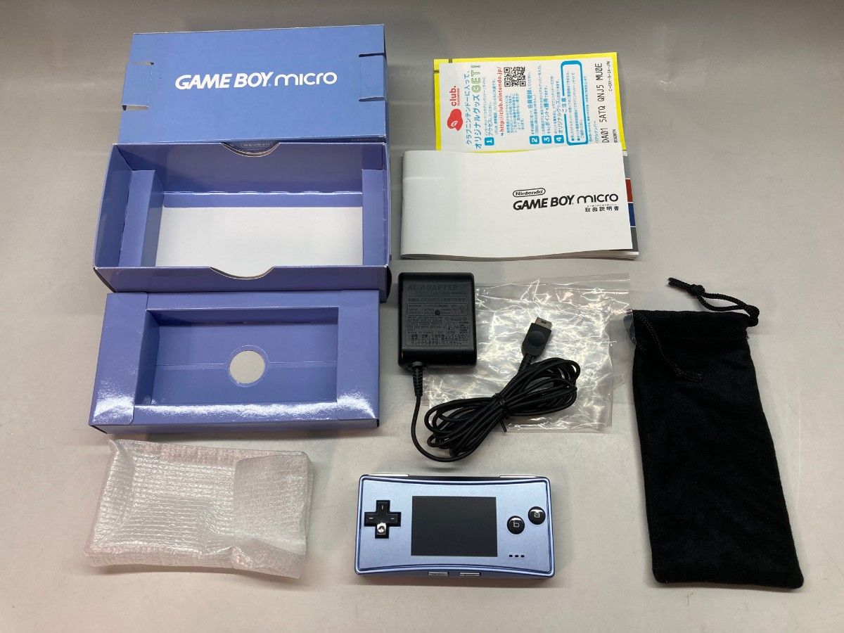 【美品・有包装盒及说明书】Game Boy Micro 主机 蓝色 OXY-S-DA(JPN)(已测试功能正常·配件齐全)