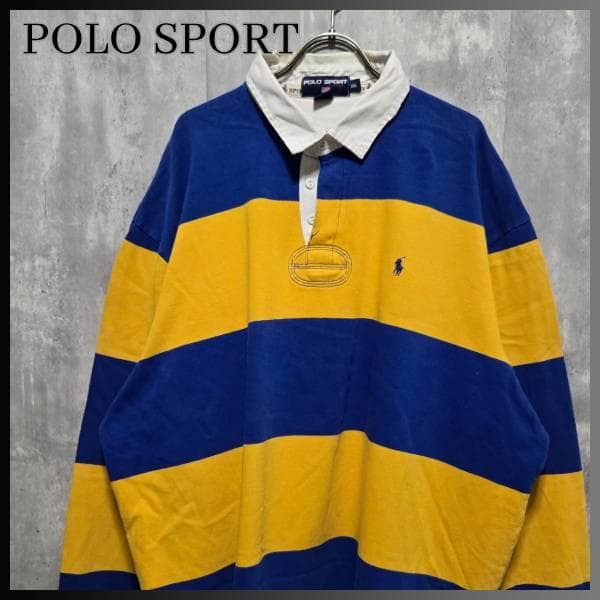 90s古装POLO SPORT小马刺绣拉格衬衫边框XXL