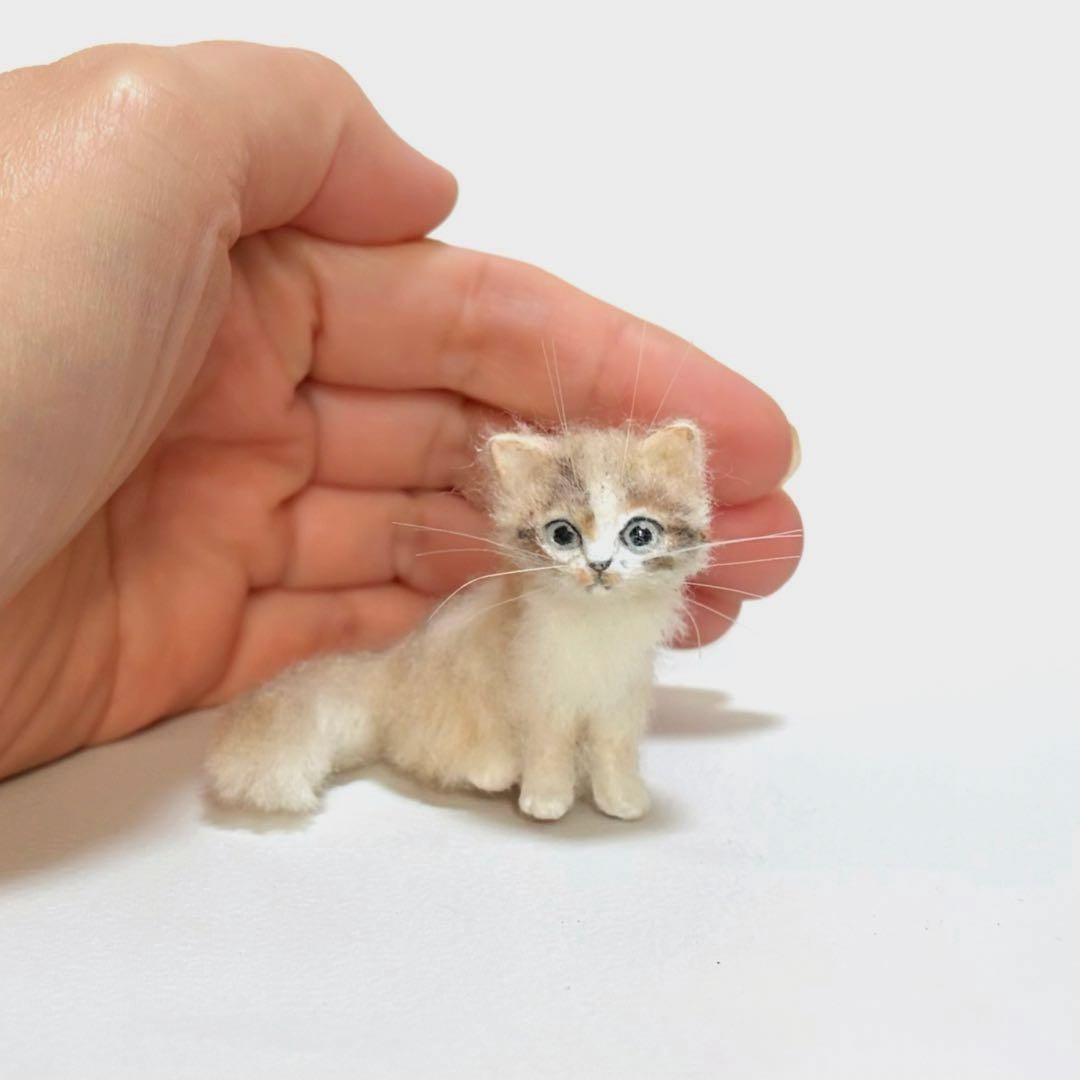 Wool Felt Handmade Miniature Cat Art Doll