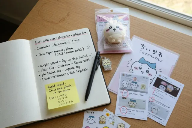 Start with the exact Chiikawa character or collection