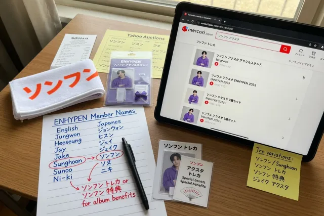 Search by member name in English and Japanese