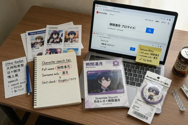 Search by character, unit, and idol name