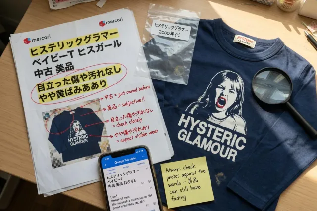 Read Japanese listing titles and condition language carefully
