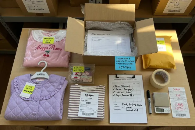 Mezzo Piano children’s clothing orders prepared for JPFinds consolidation and international shipping