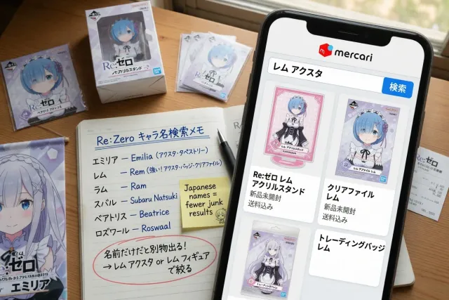 Use Japanese character names to narrow Re:Zero results