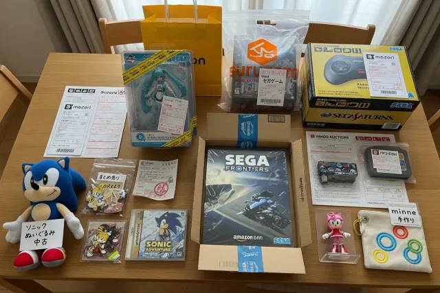 Selection of SEGA plush, prize figures, games and consoles sourced from Japanese marketplaces