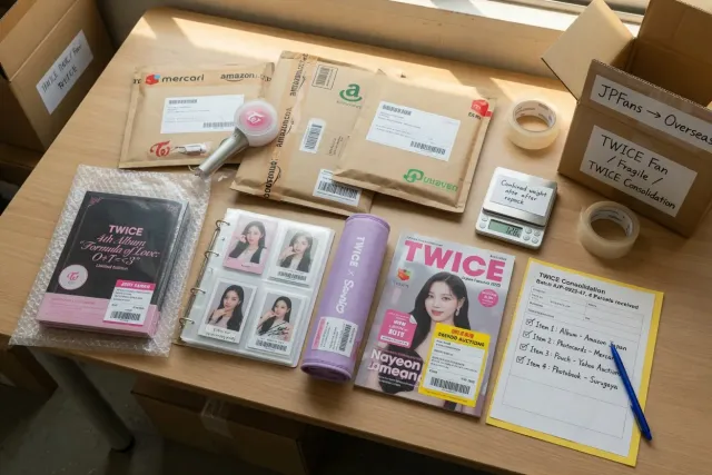 TWICE purchases prepared for consolidation into one international parcel
